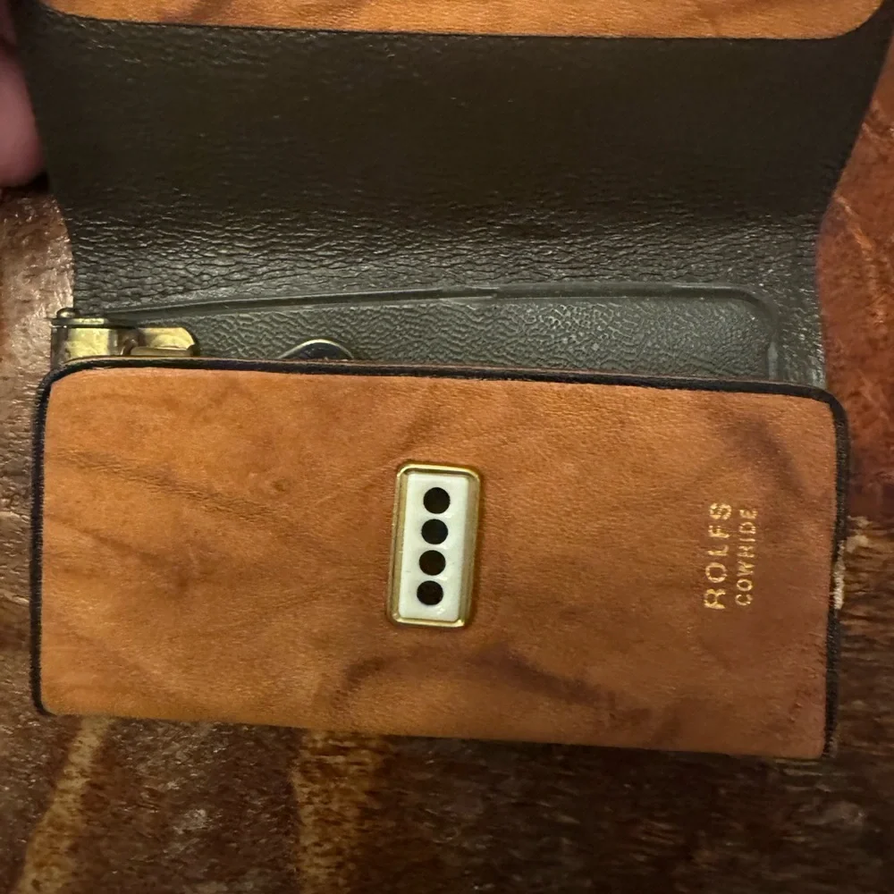 VTG Rolfs Cowhide Leather Trifold Key Case Caddy Holder Hooks